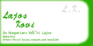 lajos kovi business card